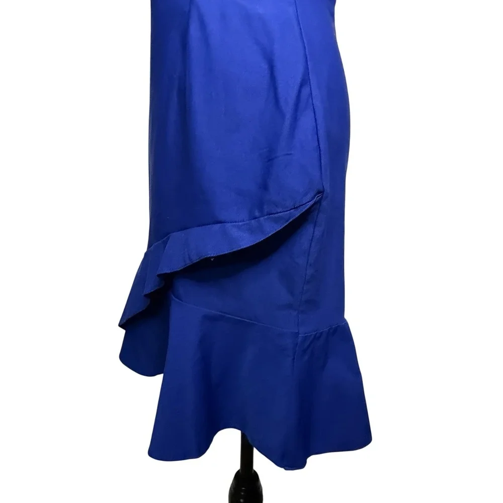 ASOS Vesper Bodycon One Shoulder‎ Ruffle Hem Dress Size 12/14 Party Holiday